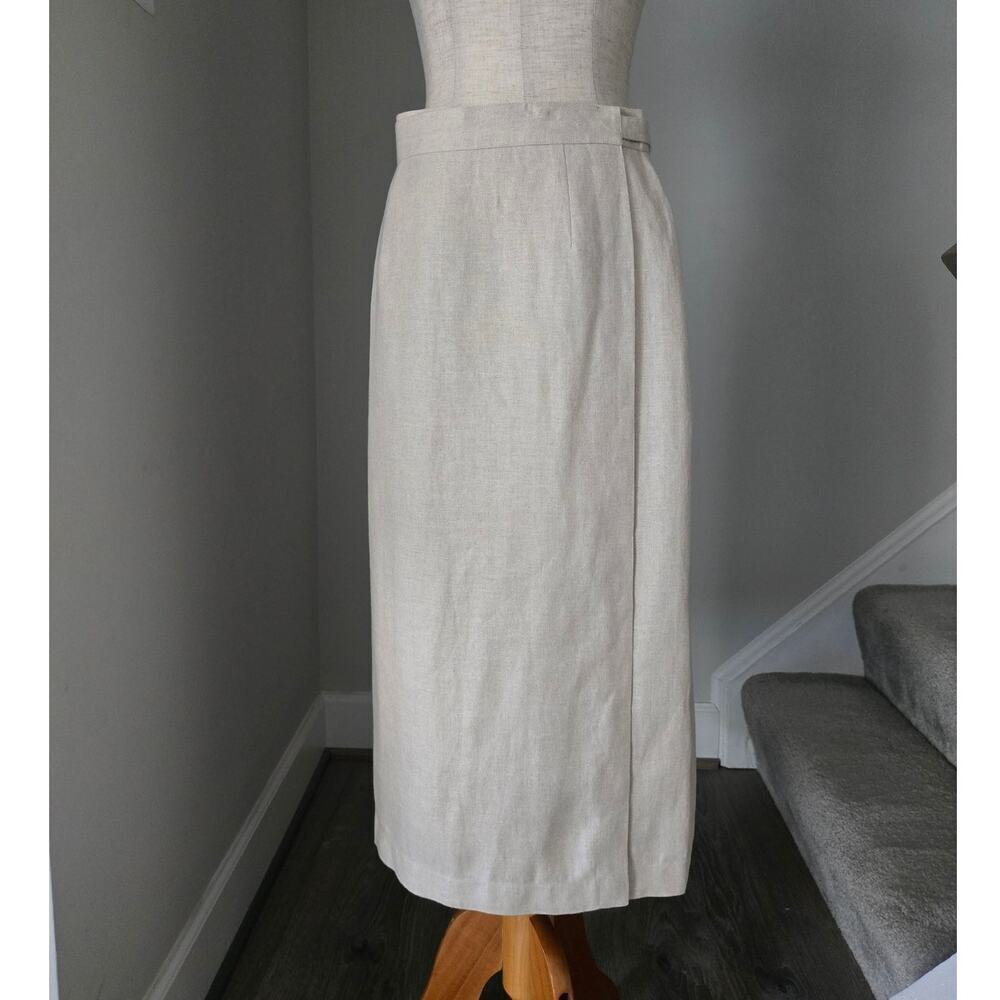 Talbots Irish Linen Wrap Skirt Size M